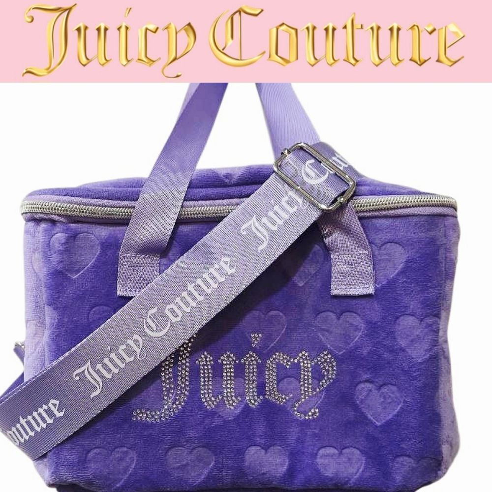 Juicy Couture Embossed Heart Velour Insulated Lunch‎ Tote Bag